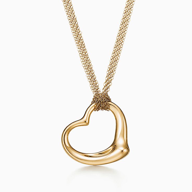 Tiffany & Co 18K Yellow Gold Double Mini Heart Tag Pendant Necklace – THE  CLOSET